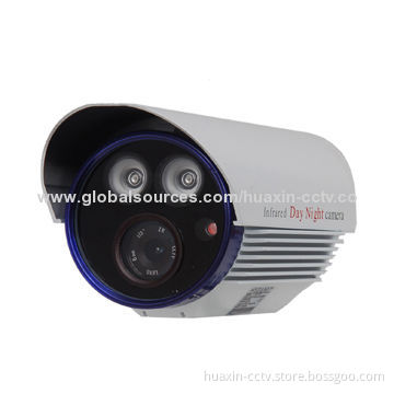 CCTV Water-resistant Camera with 1/4-inch DIS and 2 Pieces IR LEDs for Day/Night Cameras